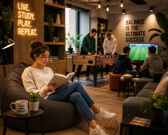 Jak strefy relaksu, ciszy i gier w akademiku pomagają zadbać o well-being studenta